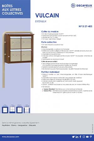 Fiche vulcain extérieur